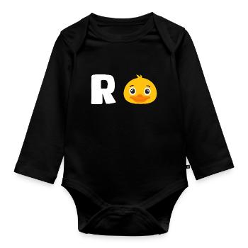 Rente Ente Ruhestand Pension Frührente Geschenk - Baby Bio-Langarm-Body - Schwarz - Vorne