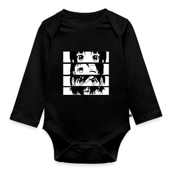 Anime Manga fille Mood - Body Bébé bio manches longues - noir - Devant