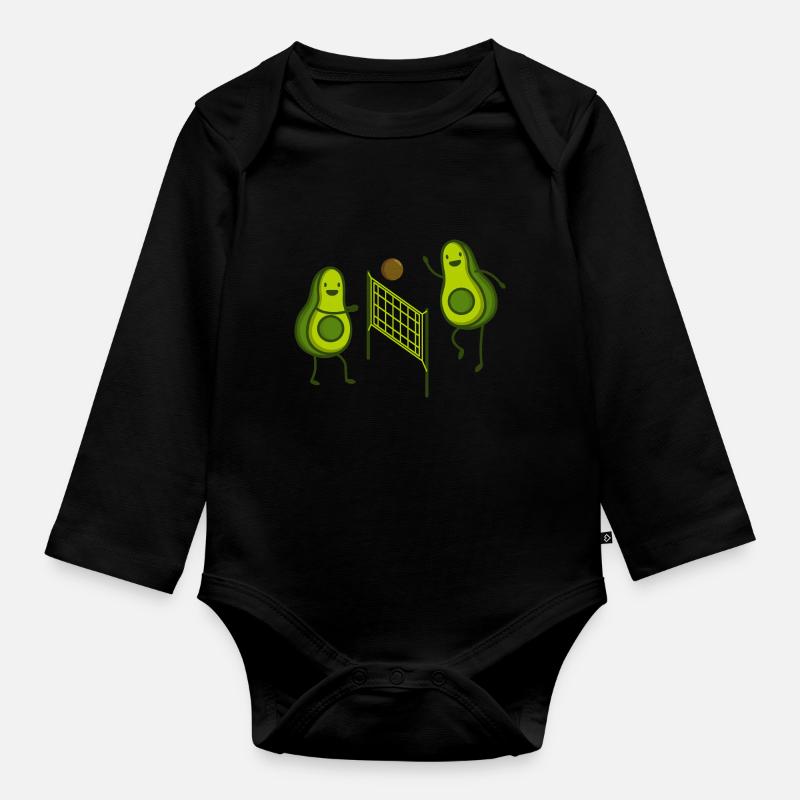 avocado volley-ball - Body Bébé bio manches longues - noir