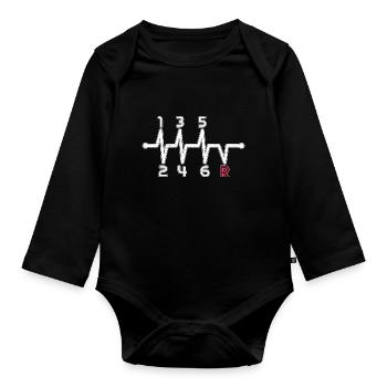 Auto Gänge Manuell Car Guy Geschenk Geschenkidee - Baby Bio-Langarm-Body - Schwarz - Vorne