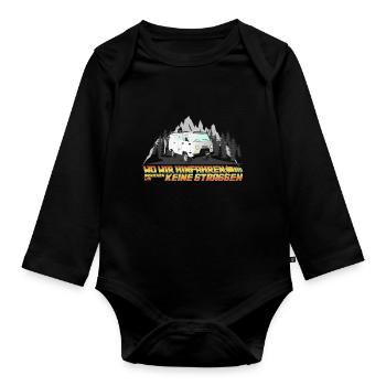 UAZ -Wo wir hinfahren, brauchen wir keine Strassen - Baby Bio-Langarm-Body - Schwarz - Vorne