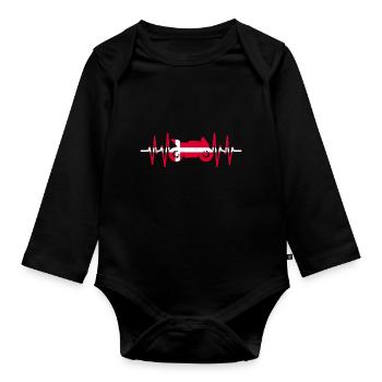 Moto Heartbeat Danemark Motorsport - Body Bébé bio manches longues - noir - Devant