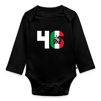 Moto Number 46 Italy Motorcycle Motorsport - Organic Longsleeve Baby Bodysuit - black - Front