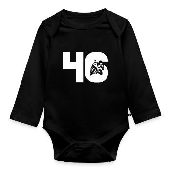 Motorsport Startnummer 46 Motorrad - Baby Bio-Langarm-Body - Schwarz - Vorne