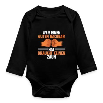 Nachbar - Baby Bio-Langarm-Body - Schwarz - Vorne