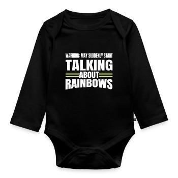 anniversaire lesbienne humour drôle arc-en-ciel cadeau - Body Bébé bio manches longues - noir - Devant