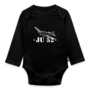 JU 52- Aunt JU - Organic Longsleeve Baby Bodysuit - black - Front