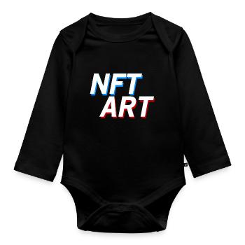 NFT ART - NFT Kunst - Body Bébé bio manches longues - noir - Devant