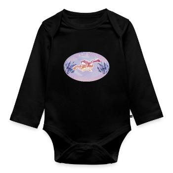 Ocean Sublimation - Organic Longsleeve Baby Bodysuit - black - Front