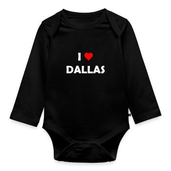 J’adore Dalles - Texas USA États-Unis d’Amérique - Body Bébé bio manches longues - noir - Devant