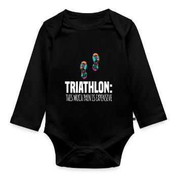 TRIATHLON: AUTANT DE DOULEUR COÛTE CHER. Cadeaux - Body Bébé bio manches longues - noir - Devant