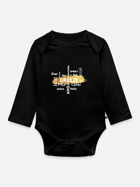 Grüezi - Baby Bio-Langarm-Body - Schwarz