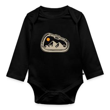 mountain snap hook Design for a Nature and - Organic Longsleeve Baby Bodysuit - black - Front