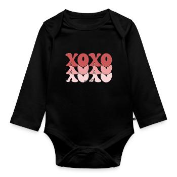 XOXO - Organic Longsleeve Baby Bodysuit - black - Front