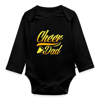 Cheer Dad Cheerleading Cheerleader Cheerdance Gymn - Baby Bio-Langarm-Body - Schwarz - Vorne