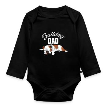 Chien Bulldog Bulldog Papa Propriétaire Propriétaire De Chien - Body Bébé bio manches longues - noir - Devant
