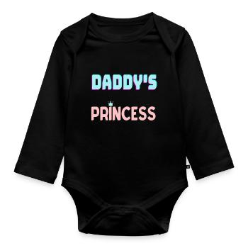 Daddys Prinzessin - Baby Bio-Langarm-Body - Schwarz - Vorne