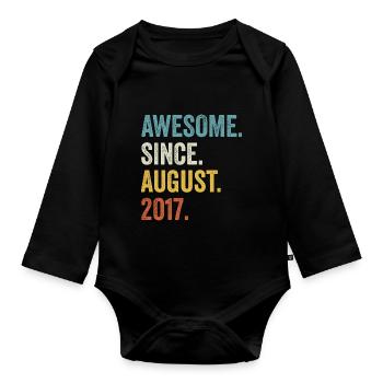 Awesome Since August 2017 5e anniversaire - Body Bébé bio manches longues - noir - Devant