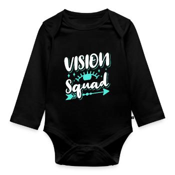 Eye Doctor Eyeglasses Optometrist Vision Squad - Organic Longsleeve Baby Bodysuit - black - Front