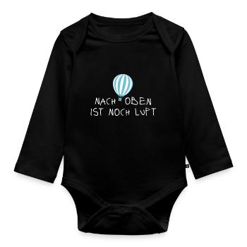 Nach oben ist noch Luft - Baby Bio-Langarm-Body - Schwarz - Vorne