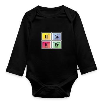 Hacker | Periodic Table of Elements - Organic Longsleeve Baby Bodysuit - black - Front