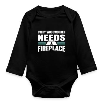 chemises de charpentier pour bébés et tout-petits - Body Bébé bio manches longues - noir - Devant
