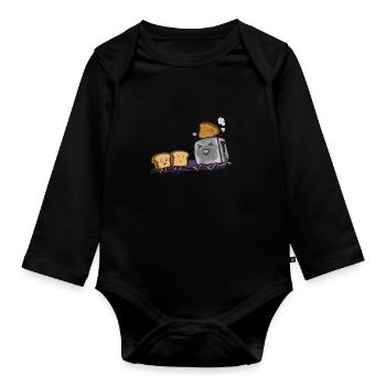 Kawaii Toast - Baby Bio-Langarm-Body - Schwarz - Vorne