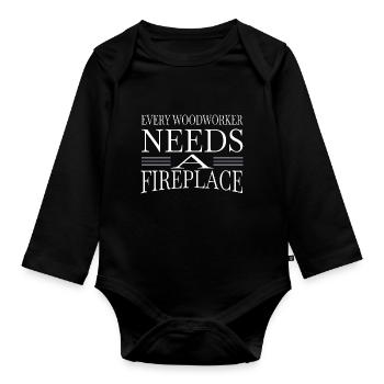 carpenter plumber best lets play carpenter tshirts - Organic Longsleeve Baby Bodysuit - black - Front