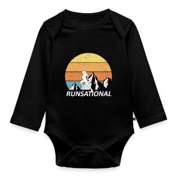 Trail Running - Baby Bio-Langarm-Body - Schwarz - Vorne