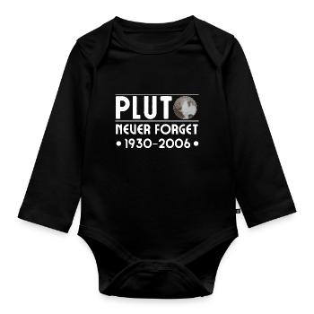PLUTO NEVER FORGET 1930 - 2006 - Baby Bio-Langarm-Body - Schwarz - Vorne