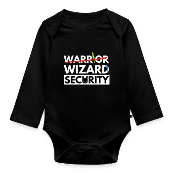 WARRIOR IS WIZARD SECURITY DRAGONS ADVENTURES JDR - Organic Longsleeve Baby Bodysuit - black - Front