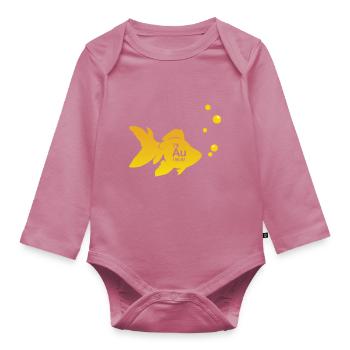 Élément Poisson Or - Body Bébé bio manches longues - mauve - Devant