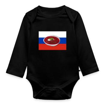 Borschtsch, Russische Suppe - Baby Bio-Langarm-Body - Schwarz - Vorne