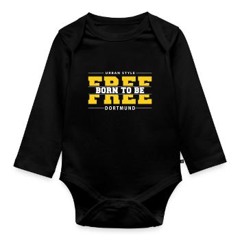 Dortmund Meine Stadt Urban Style Born Free - Baby Bio-Langarm-Body - Schwarz - Vorne