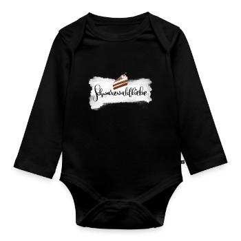 Schwarzwaldliebe mit Schwarzwälder Kirschtorte - Baby Bio-Langarm-Body - Schwarz - Vorne