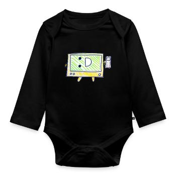 Der Fernseher - Baby Bio-Langarm-Body - Schwarz - Vorne