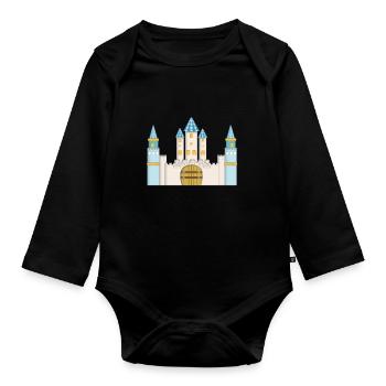 Prinzenburg blau, weiß und gold - Baby Bio-Langarm-Body - Schwarz - Vorne