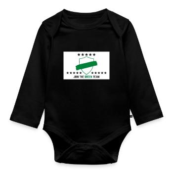 JOIN THE GREEN TEAM // WHITE VERSION - Baby Bio-Langarm-Body - Schwarz - Vorne