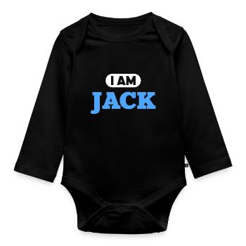 Jack Name Saying für stolze Jacks - Baby Bio-Langarm-Body - Schwarz - Vorne