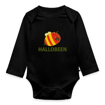 Halloween Monster Biene - Baby Bio-Langarm-Body - Schwarz - Vorne