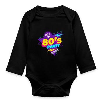 80's| Costume| Bright Colors| Millennials|Humor - Baby Bio-Langarm-Body - Schwarz - Vorne