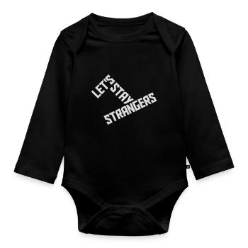 Citation Restons Strangers - Body Bébé bio manches longues - noir - Devant