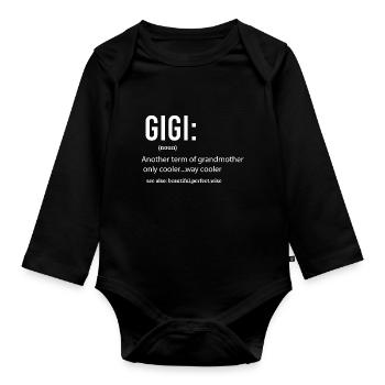 Gigi Definition, Funny gift - Organic Longsleeve Baby Bodysuit - black - Front