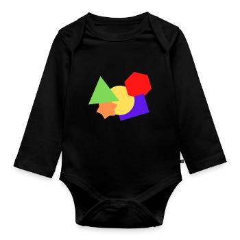 Formen bunt - Baby Bio-Langarm-Body - Schwarz - Vorne
