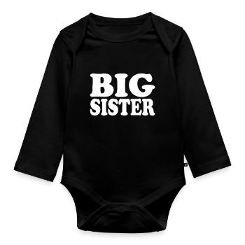 Grande Sœur Grande Sœur - Body Bébé bio manches longues - noir - Devant