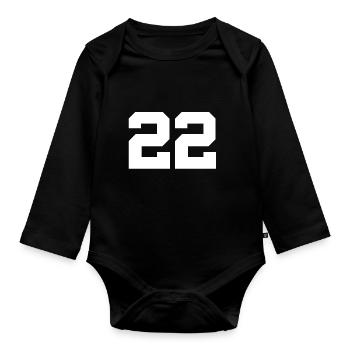 Anzahl 22 - Baby Bio-Langarm-Body - Schwarz - Vorne