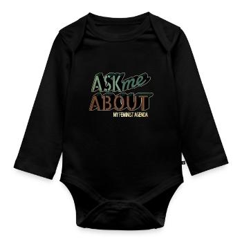 2019 women obama birthday present idea - Organic Longsleeve Baby Bodysuit - black - Front