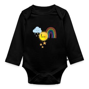 love - Linas first design - Baby Bio-Langarm-Body - Schwarz - Vorne