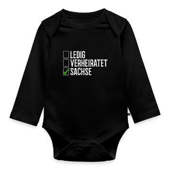 Sachsen Verheiratet Ledig - Baby Bio-Langarm-Body - Schwarz - Vorne