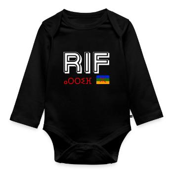 Rif Amazigh Maroc - Body Bébé bio manches longues - noir - Devant